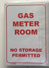 SIGNS GAS METER ROOM -