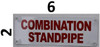 Combination Standpipe Sign (White Reflective,Aluminium 4x12)