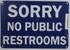 SIGNS NO Public Restroom Sign (Aluminium, Blue/White,Size