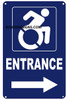 ACCESSIBLE Entrance Arrow Right Sign (Aluminium