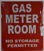 Gas Meter Room Sign (Red, Reflective, Aluminium 10x12)