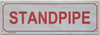 SIGNS Standpipe Sign (White Background, Aluminum Sign,
