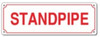 Standpipe Sign (White Background, Aluminum Sign,