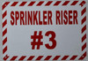 Sprinkler Riser #3 Sign (White, Reflective