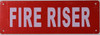FIRE Riser Sign (RED Reflective, Aluminium 3X8,Rust Free)