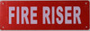 SIGNS FIRE Riser Sign (RED Reflective, Aluminium