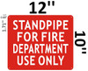SIGNS STANDPIPE FOR FIRE DEPARTMENT