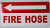 SIGNS FIRE Hose Arrow Left Sign (White,