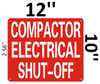 COMPACTOR ELECTRICAL SHUT OFF SIGN