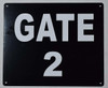 GATE #2 Sign (Black, Rust Free