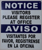 Visitors Please Register at Office Bilingual