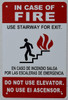 SIGNS in Case of Fire Do Not