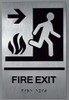 FIRE EXIT RIGHT ARROW SIGN ada silver