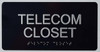 Telecom Closet Sign -Tactile Signs (Aluminium,Black,Size