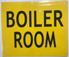SIGNS Boiler Room Sign - Yellow (Aluminium