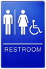 ADA Unisex Bathroom Restroom Sign(Blue,6x9 Comes