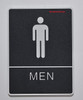 ADA Men Accessible Restroom Sign with Braille and Double Sided Tap