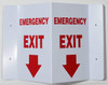 Emergency EXIT Arrow Down 3D Projection