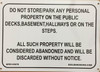 STORAGE SIGNS