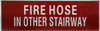SIGNS Fire Hose in other stairway sign