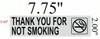 THANK YOU FOR NOT SMOKING SIGN