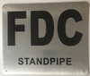 FDC Standpipe Sign - (Brushed Aluminium,