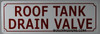 SIGNS Tank Drain Valve Sign (White Reflective,Aluminium