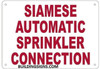 SIGNS Siamese Automatic Sprinkler Connection Sign, Engineer