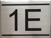 APARTMENT NUMBER SIGN -1E -BRUSHED ALUMINUM