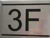 APARTMENT NUMBER SIGN -3F -BRUSHED Aluminum