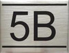 SIGNS APARTMENT NUMBER SIGN -5B -BRUSHED ALUMINUM