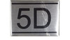 APARTMENT NUMBER SIGN -5D -BRUSHED ALUMINUM