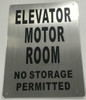 Elevator Motor Room Sign (Brushed Aluminium,