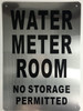 Water Meter Room Sign (Brushed Aluminium,
