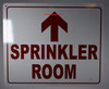SIGNS Sprinkler Room with Arrow UP Sign,
