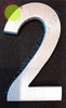 Aluminum Number 2 Sign (Brush Silver,Double