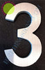 SIGNS Aluminum Number 3 Sign (Brush Silver,Double