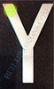 Aluminum Letter Y Sign (Brush Silver,Double