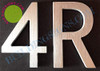 Apartment Number 4R Sign (Brush Silver,Double