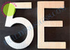 Apartment Number 5E Sign (Brush Silver,Double