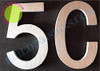 Apartment Number 5C Sign (Brush Silver,Double