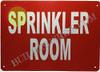 Sprinkler Room Sign (Reflective,Aluminium, RED Background,
