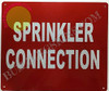 SIGNS Sprinkler Connection Sign (Aluminium Reflective, RED