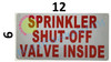 Sprinkler Shut-Off Valve Inside Sign