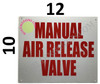 Manual AIR Release Valve Sign