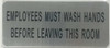 SIGNS EMPLOYEES MUST WASH HANDS