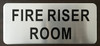 SIGNS FIRE RISER ROOM SIGN (BRUSH ALUMINIUM,