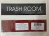 SIGNS TRASH ROOM (BLACK ALUMINUM