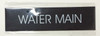 WATER MAIN SIGN (BLACK ALUMINUM)-(ref062020)