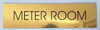 SIGNS METER ROOM SIGN - Gold BACKGROUND